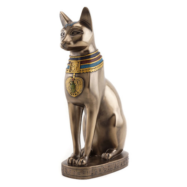 Egyptian Bastet Cat Statue with Jewelry